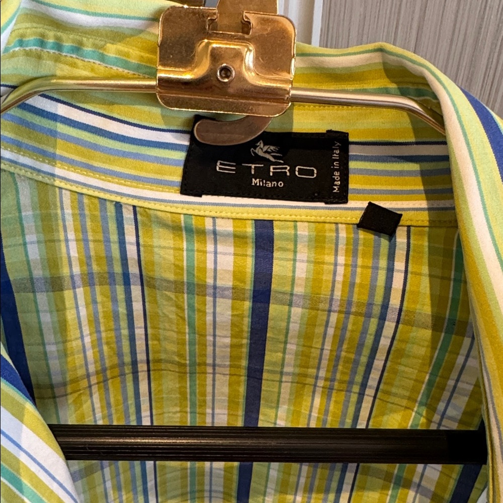 Etro ladies green and blue shirt in like-new condition size 46 - Picture 4 of 10